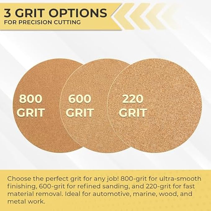 Sunmight GOLD 6" 800G GRIP NO HOLE DISC, 02419, 50 DISCS, 1 PACK - Image 3